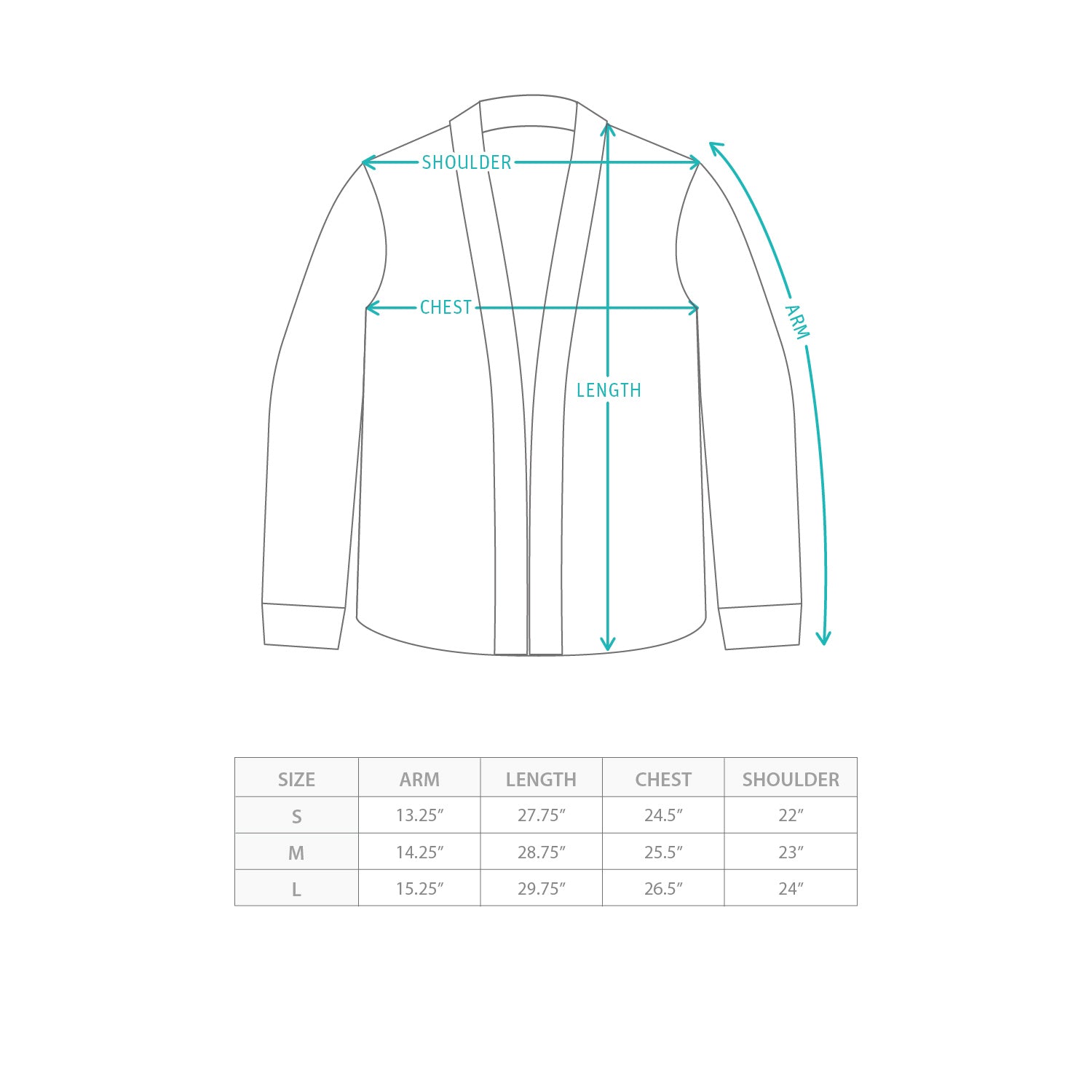 (JK439) SOLOTEX® Kimono Size Chart