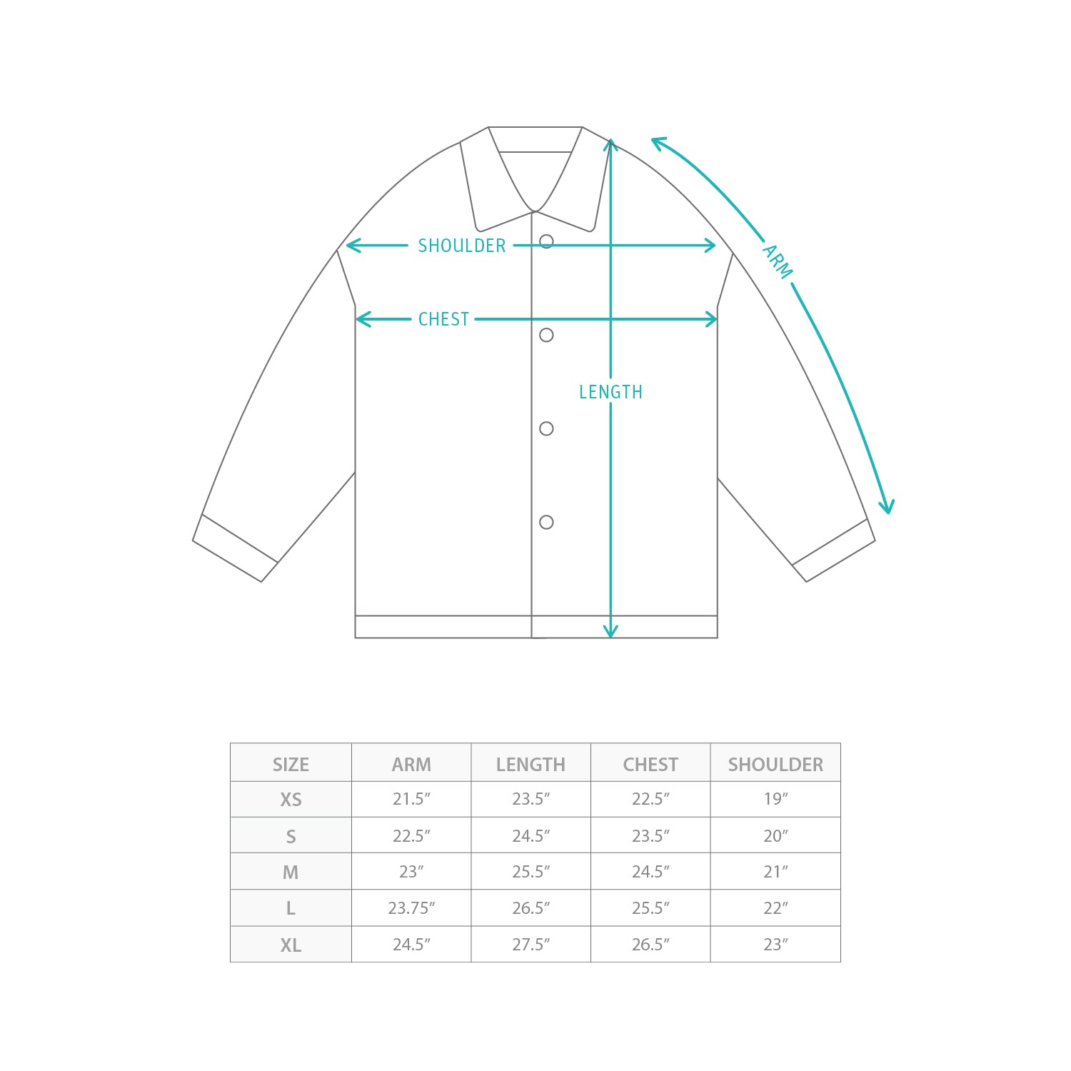 (JK458) 泡泡紗外套 Size Chart