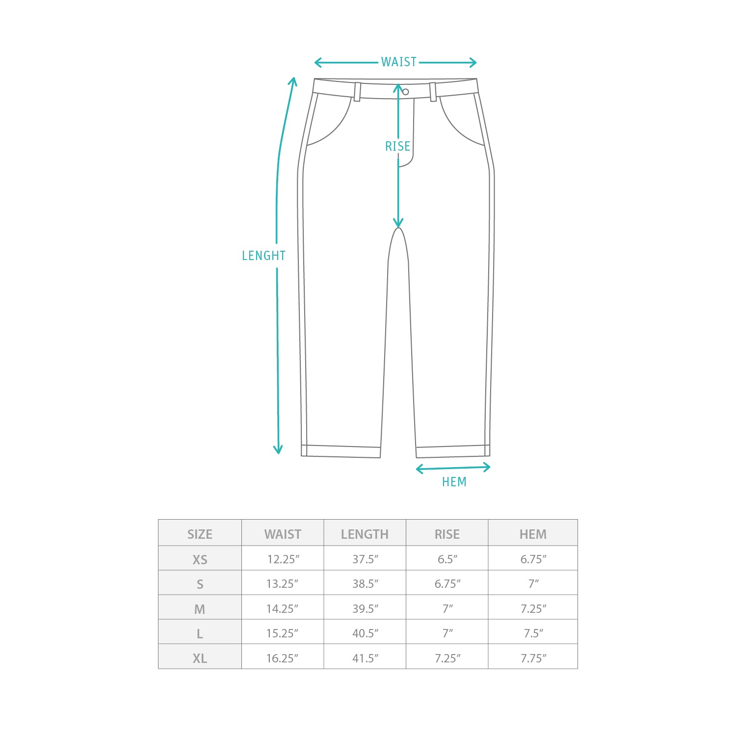 (PT329) Mountain Multi Pockets Tech Pants Size Chart