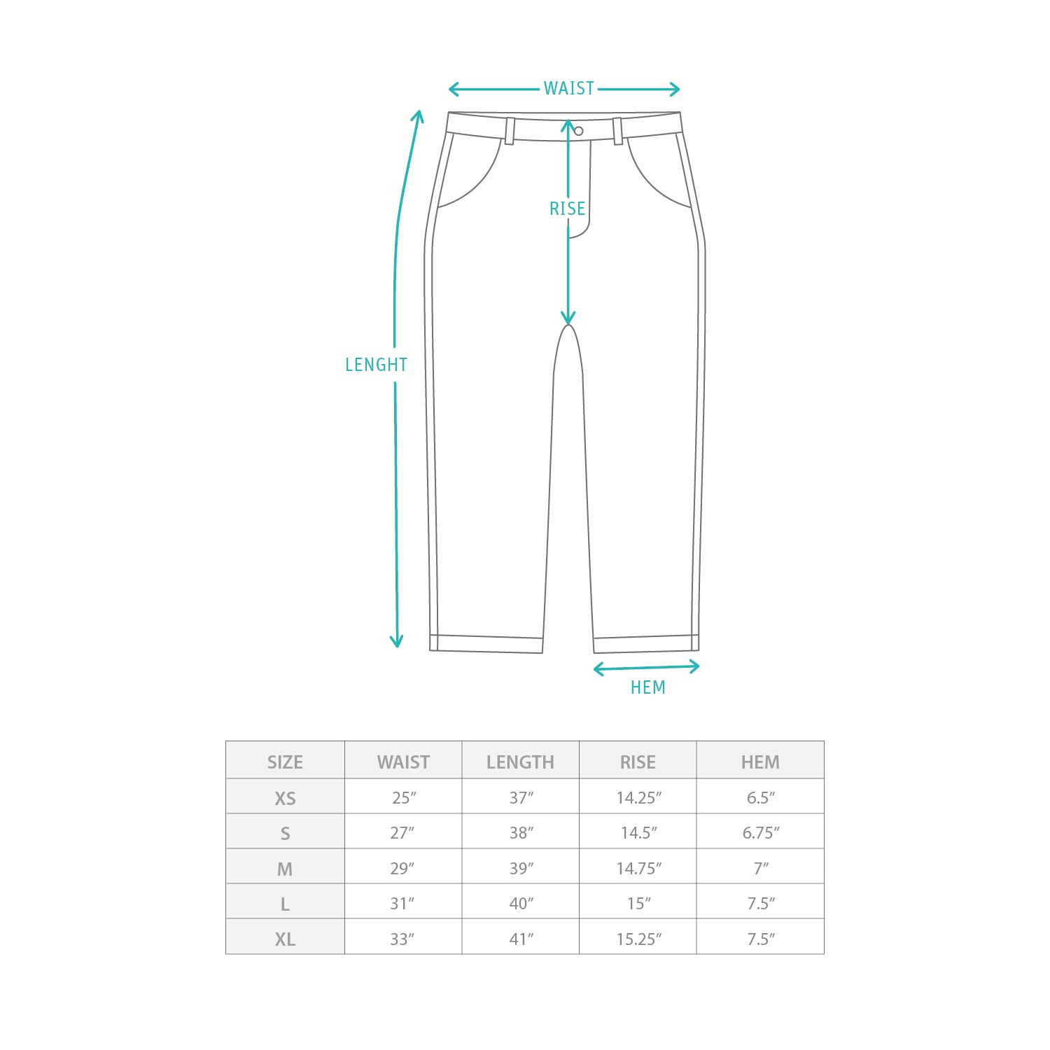 (PT345) 立體剪裁工裝長褲 Size Chart