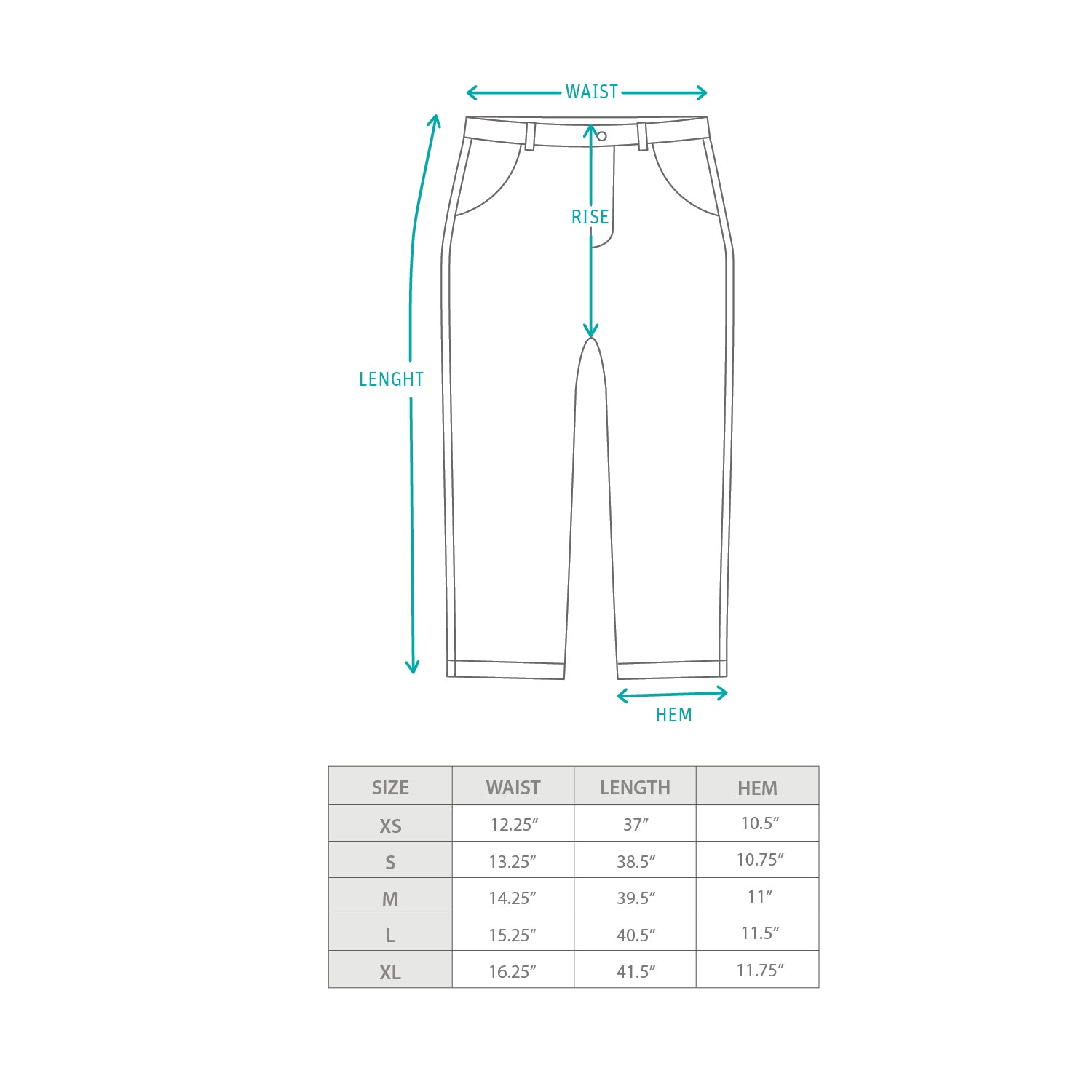 (PT377) Camouflage Cargo Baggy Pants Size Chart