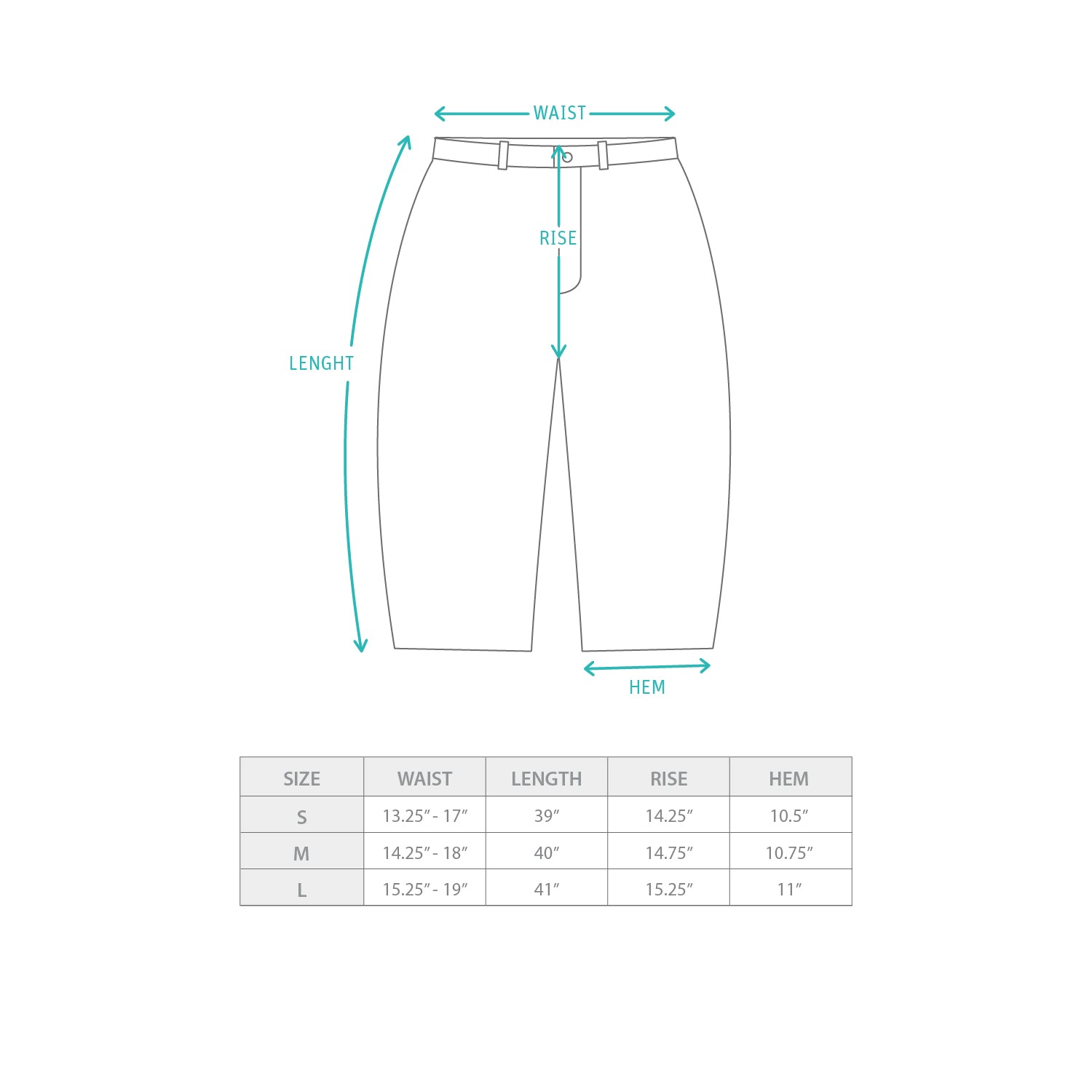 (PT404) Denim Wide Pants Size Chart