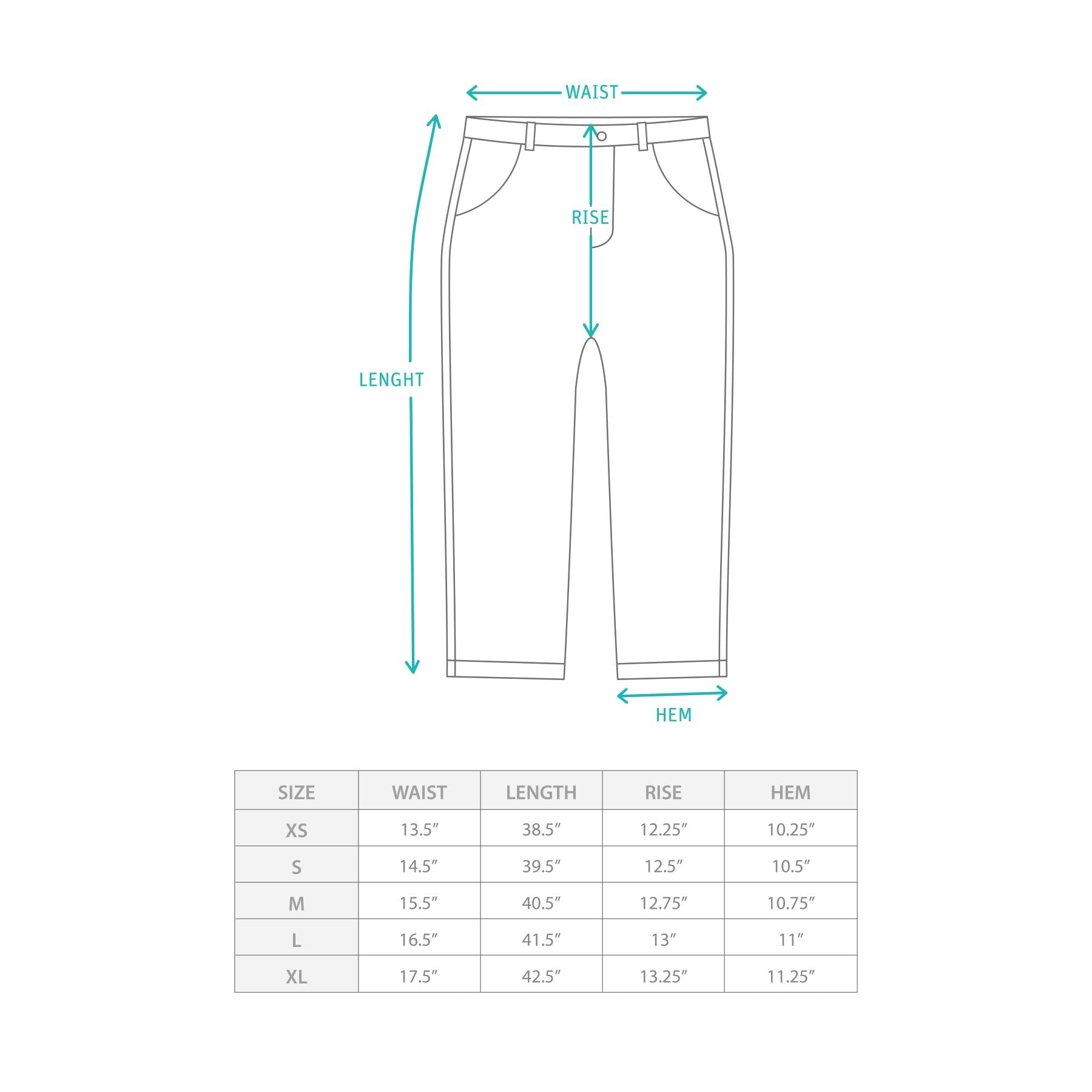 (PT407) 彎刀形牛仔褲 Size Chart