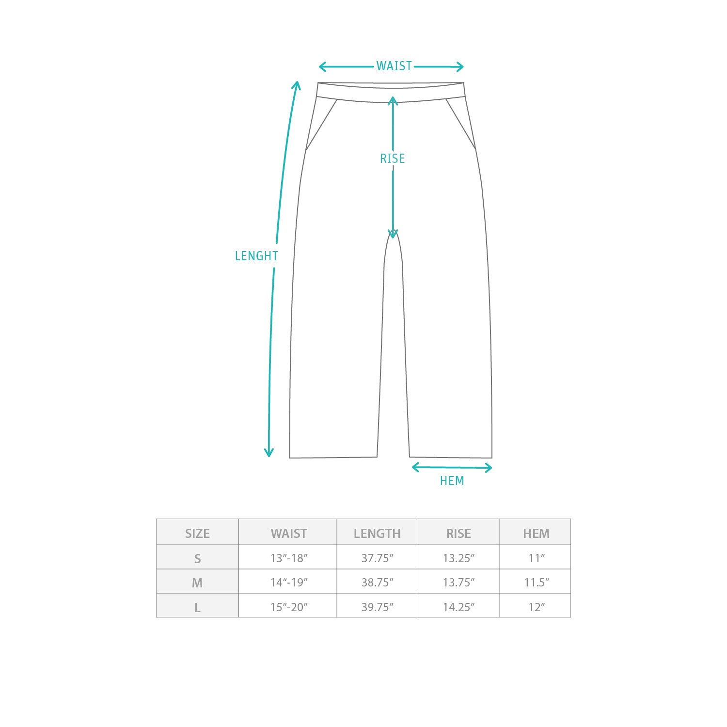 (PT450) Stripes Trousers Size Chart