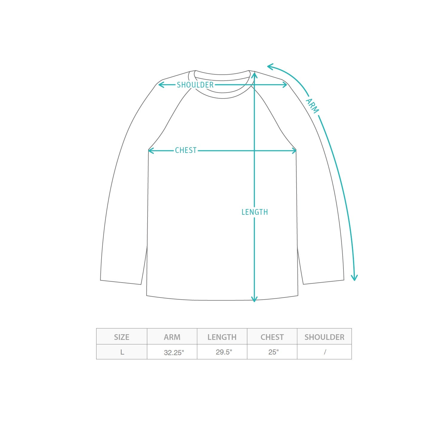 (SAM016) Sample Tech Pullover Size Chart
