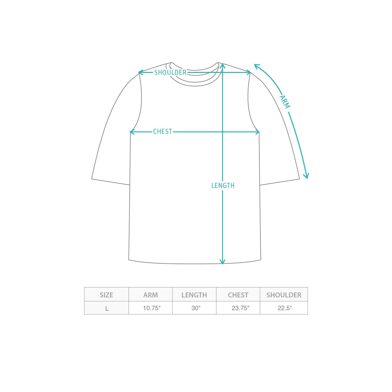 (SAM024) Sample Stripe Tee Size Chart