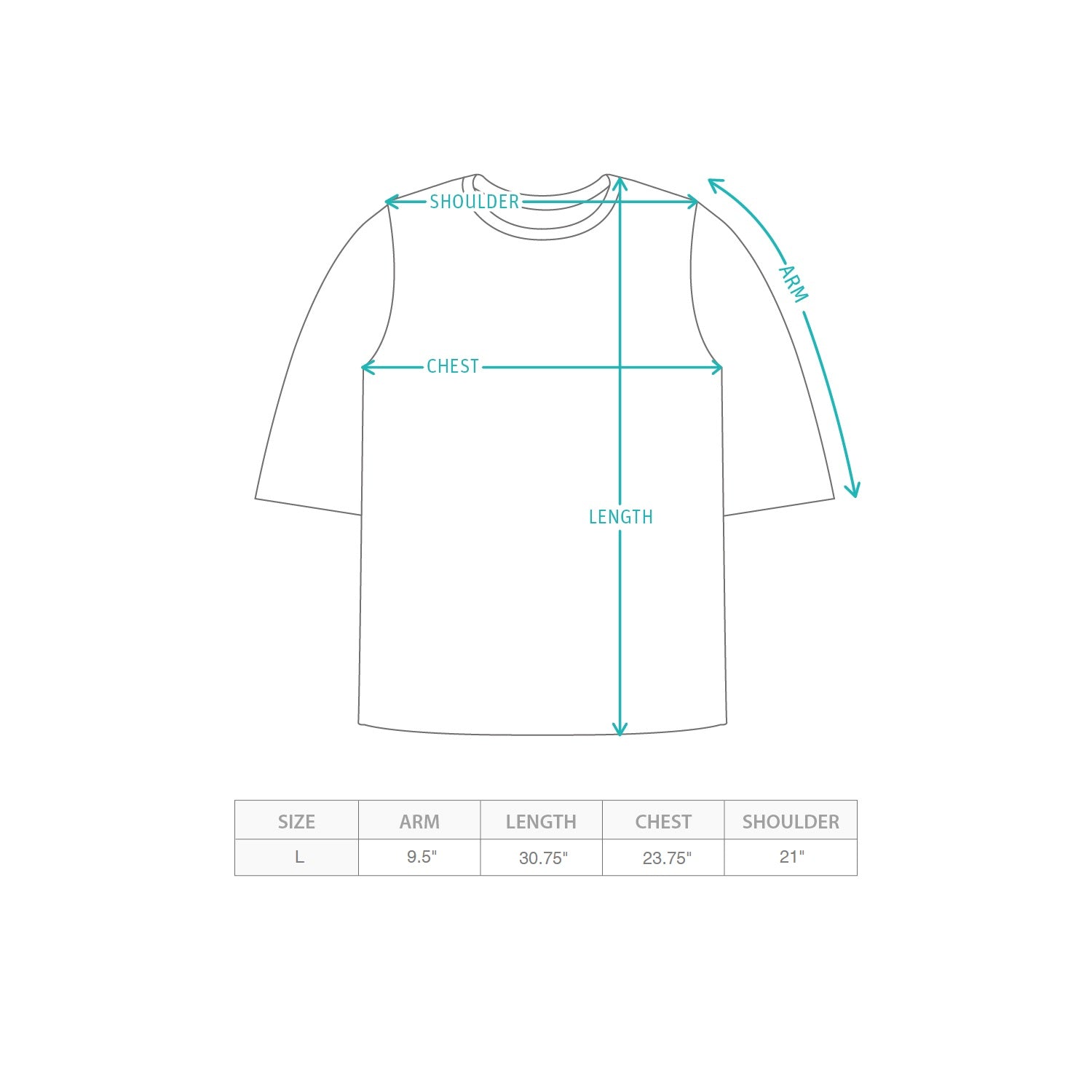 (SAM027) Sample Tee Size Chart