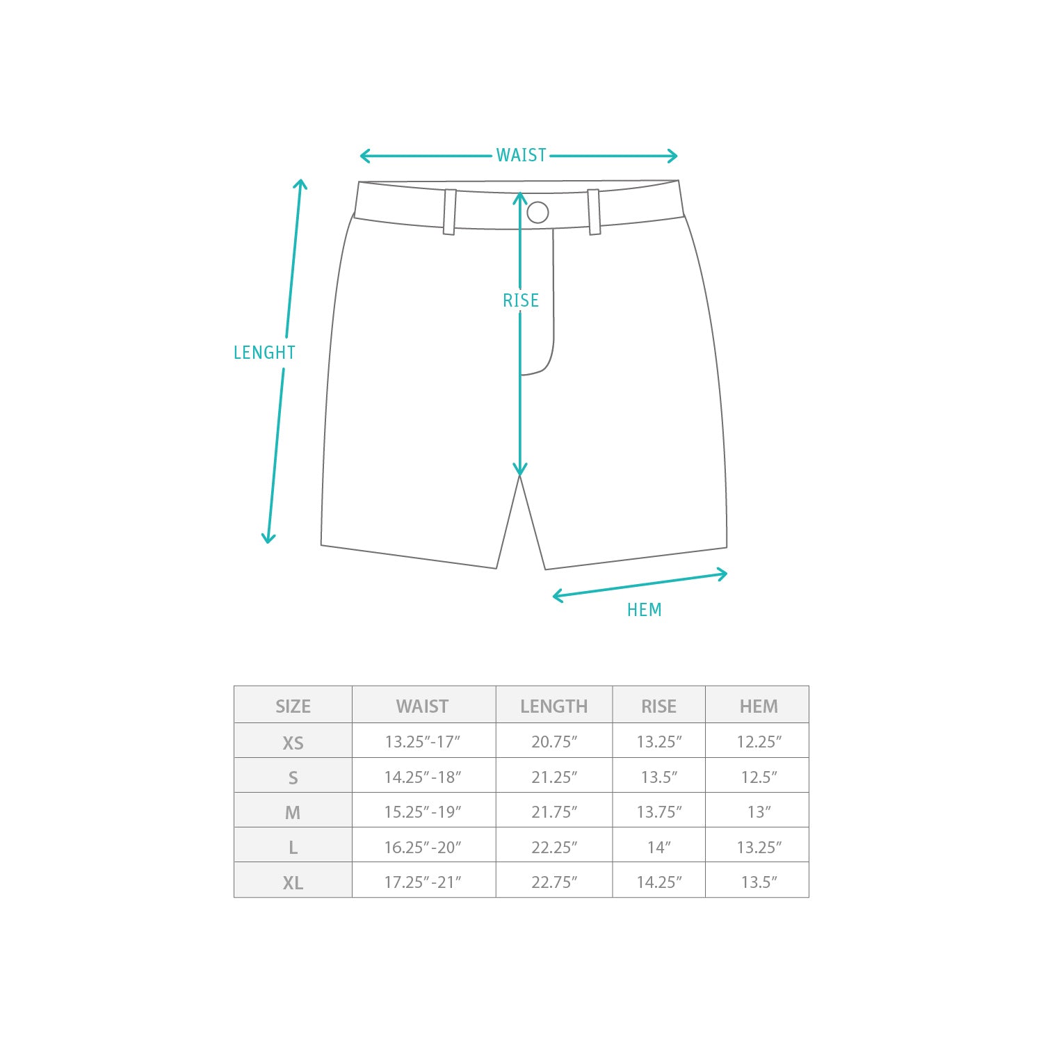 (SP435) 涼感機能短褲 Size Chart