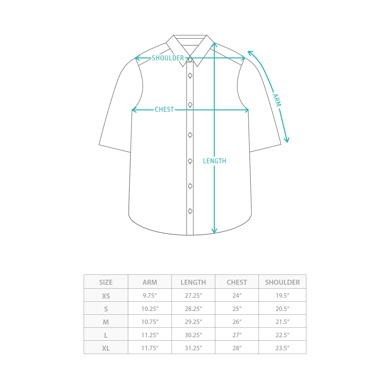 (ST453) Sacoche Shirt Size Chart