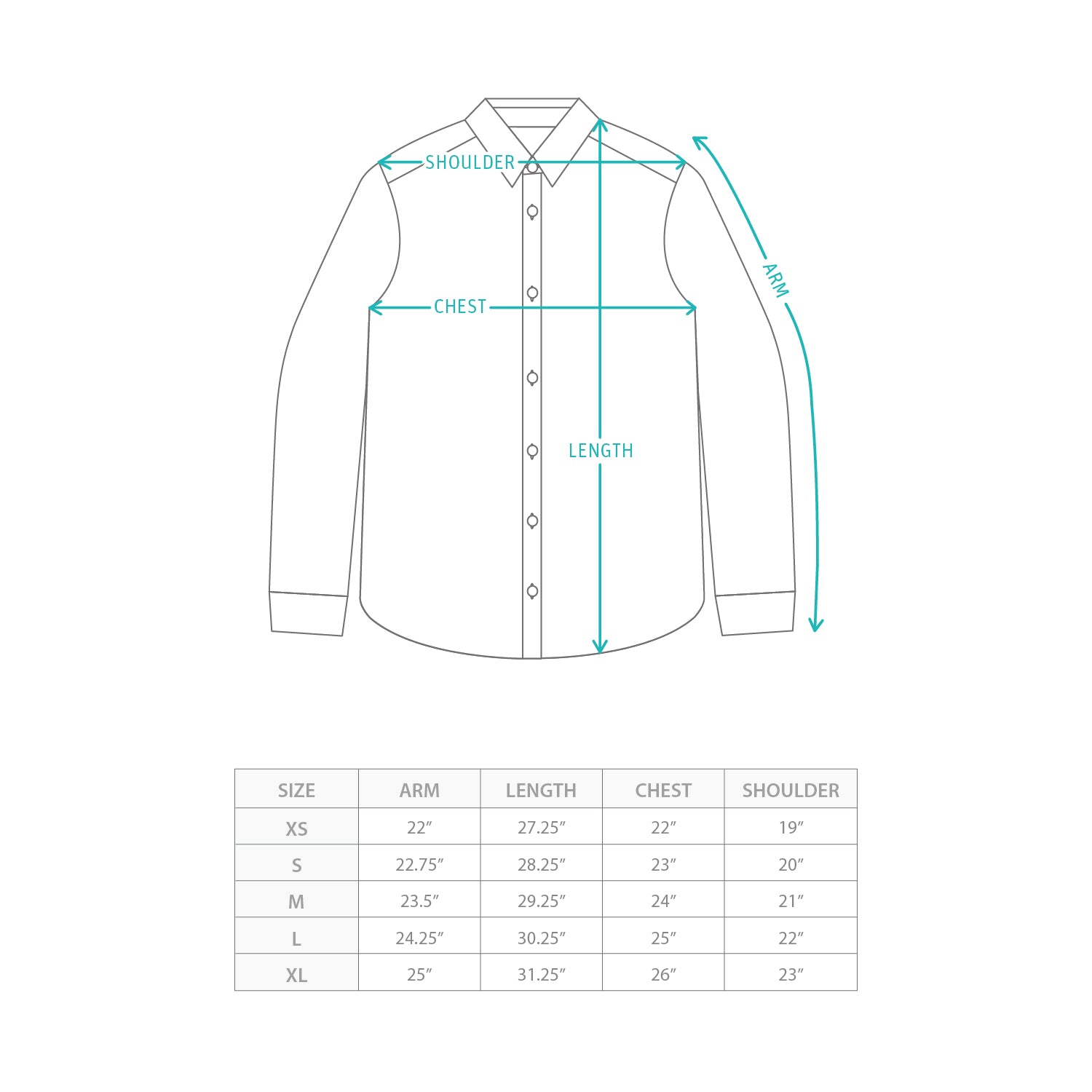 (ST499) 色塊拼布恤衫 Size Chart