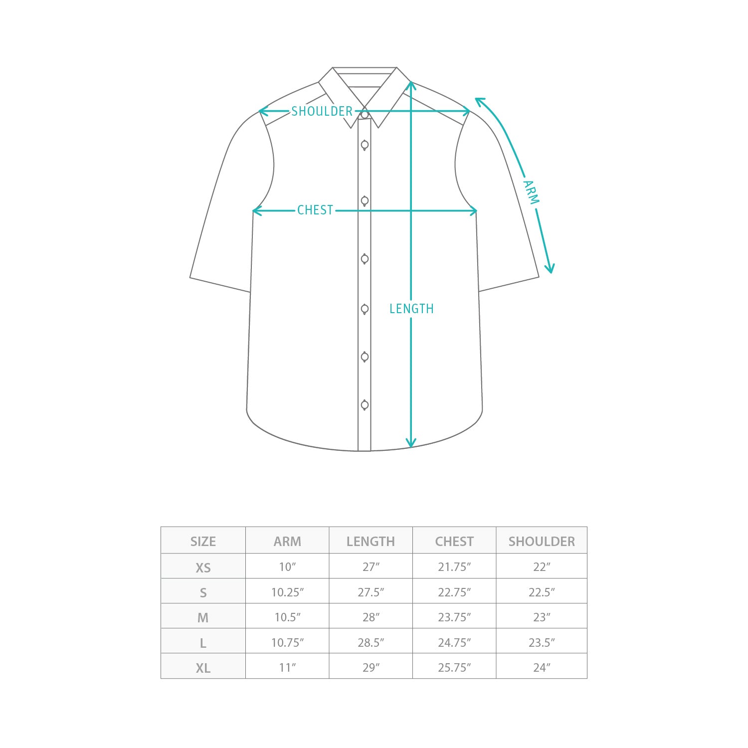 (ST508) 條子格子拼布恤衫 Size Chart