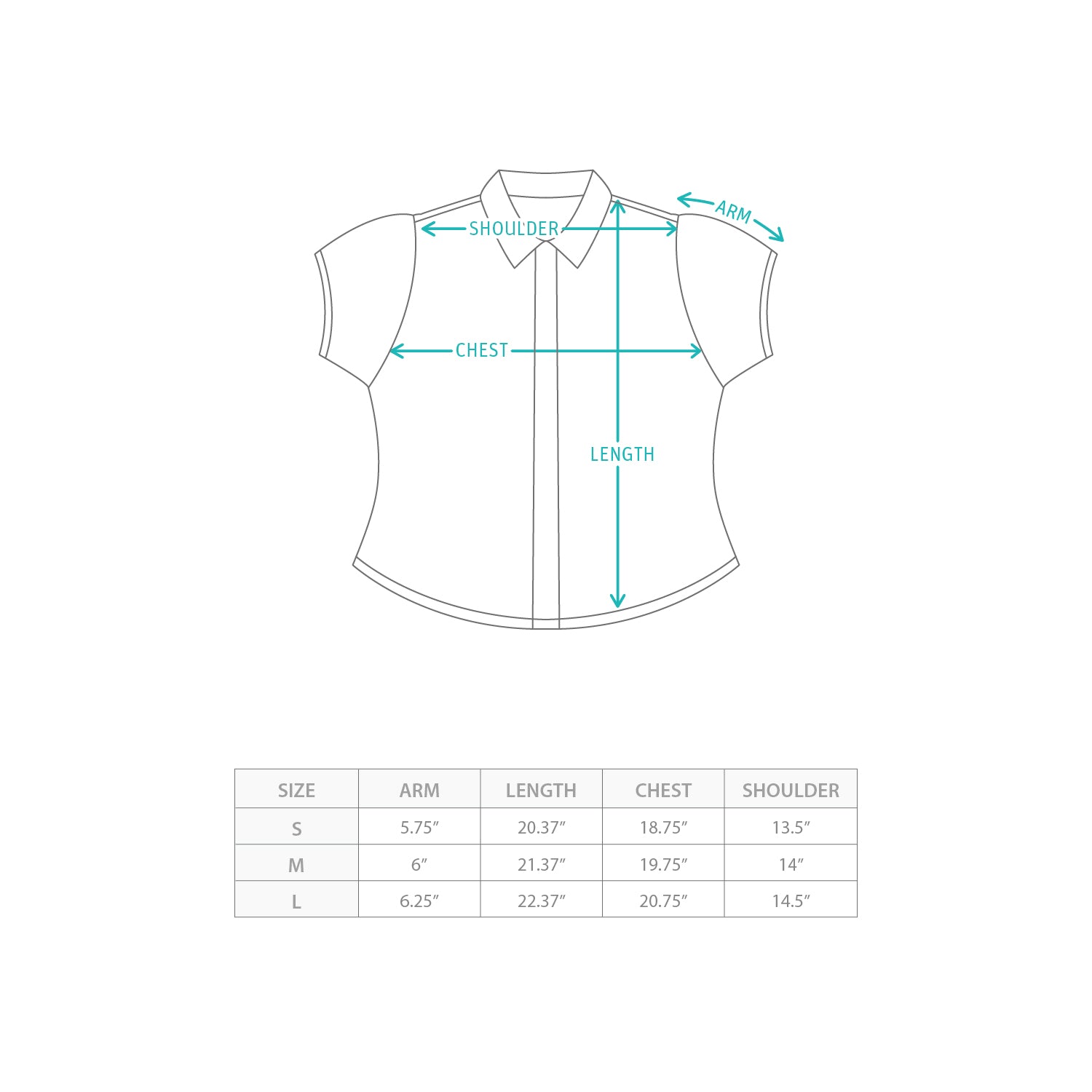(ST550) Pleat Blouse Size Chart