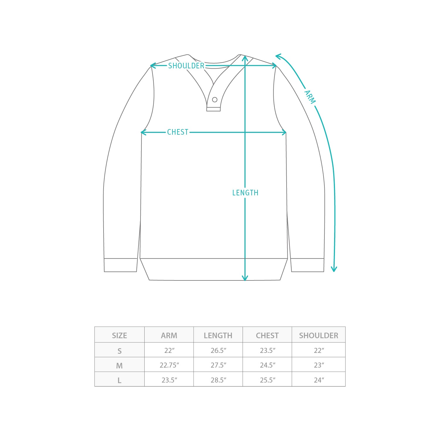 (SW520) 字母繡花棒球領衛衣 Size Chart