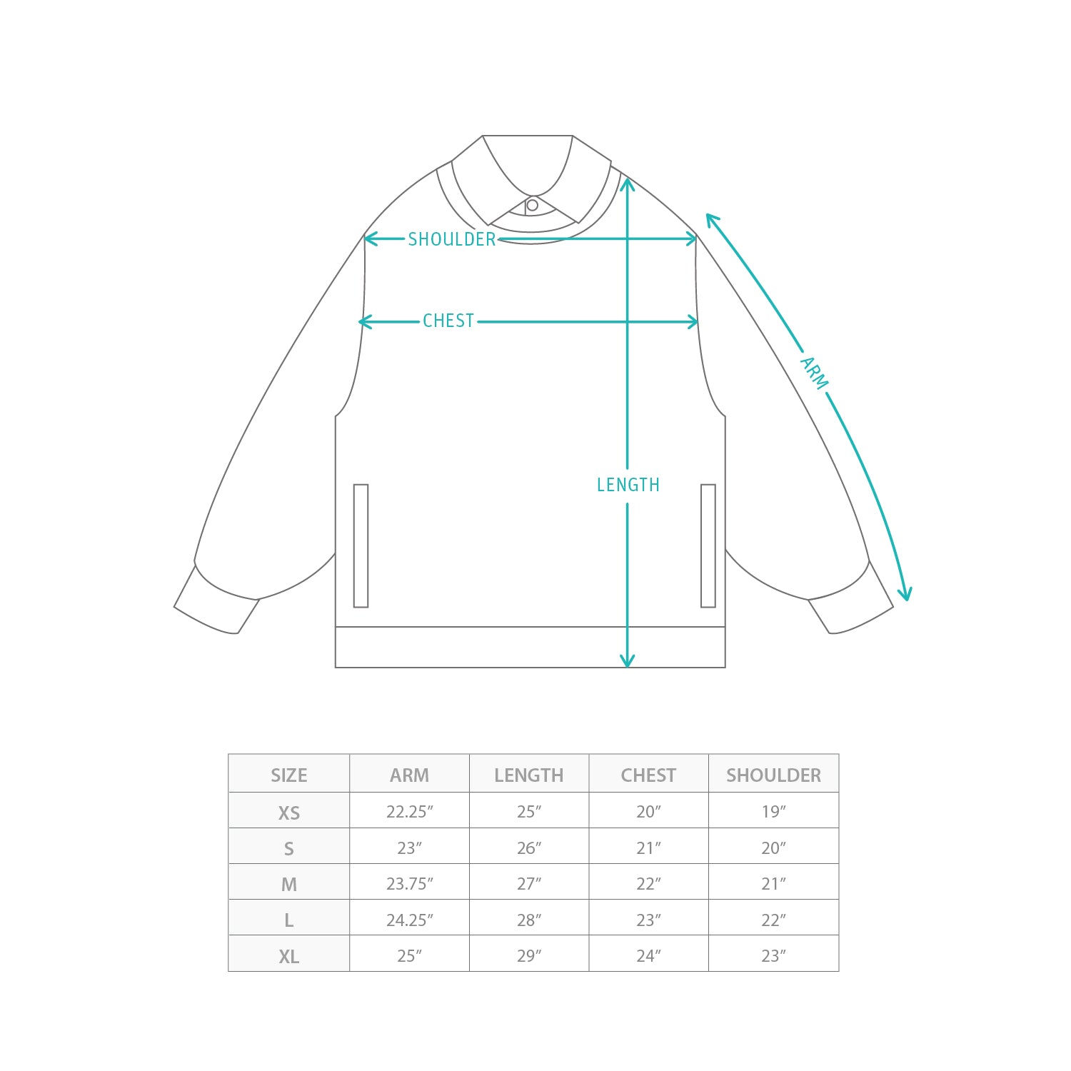 (SW528) 仿兩件恤衫領衛衣 Size Chart