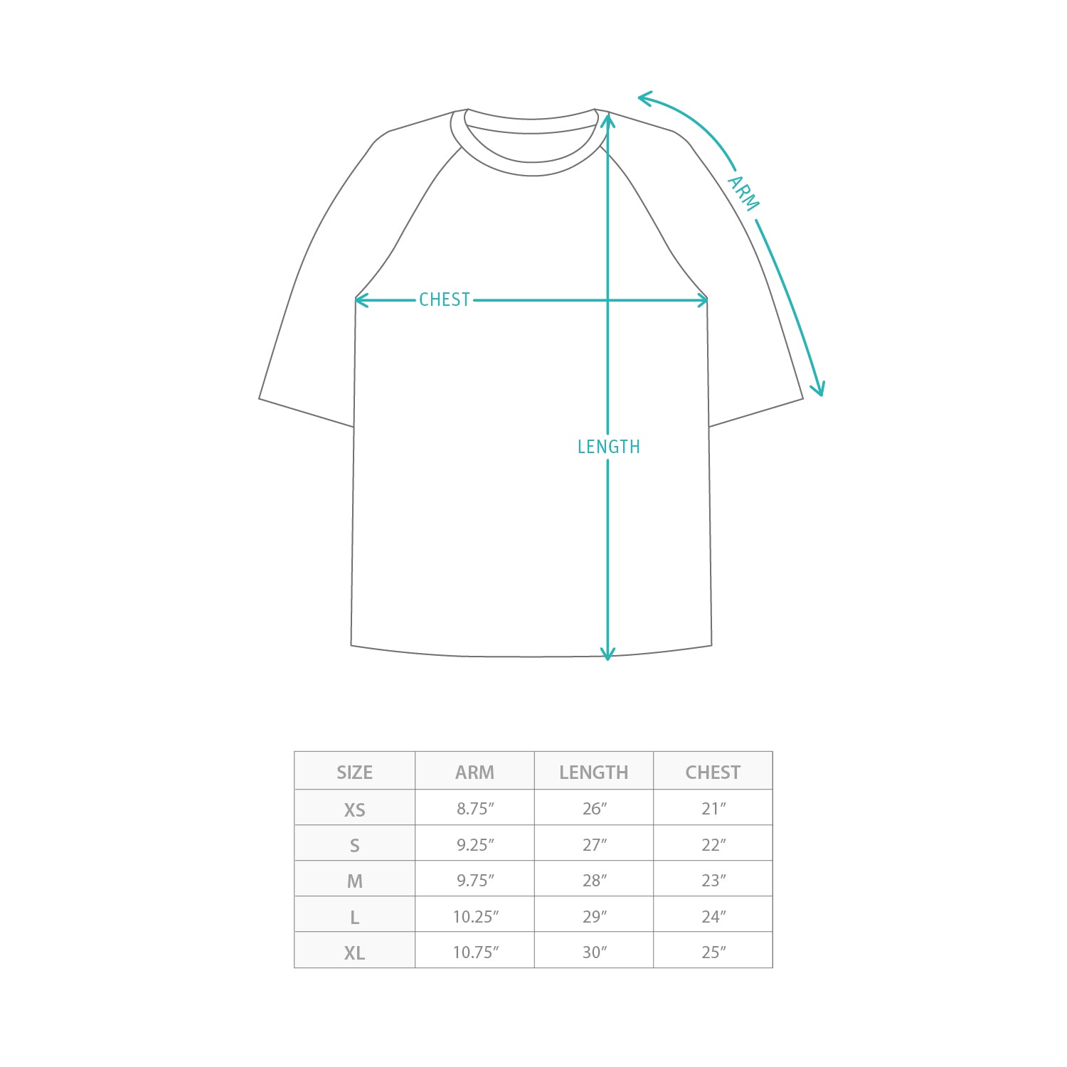 (TP1600) Washed Baseball Collar Tee Size Chart