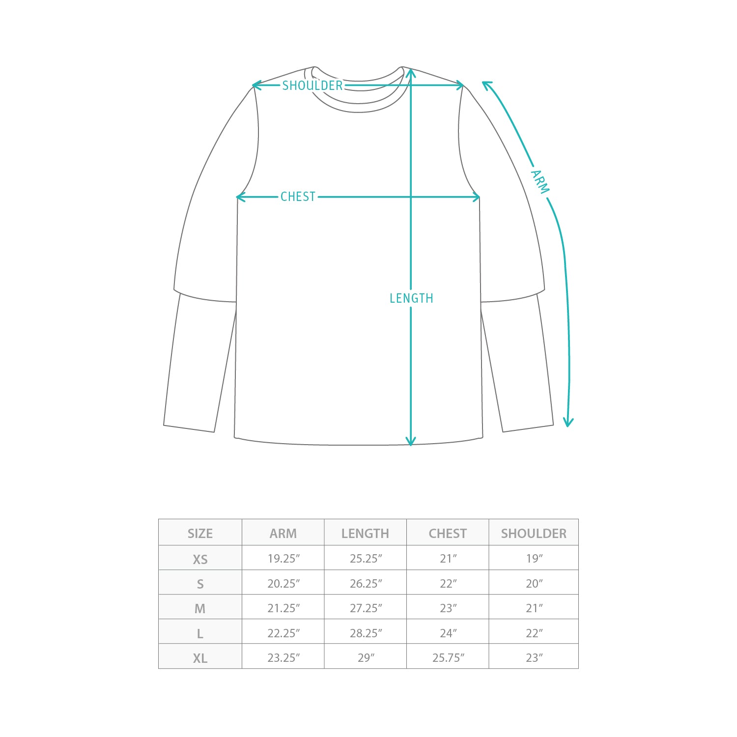 (TP1703) 洗水仿兩件長袖Tee Size Chart