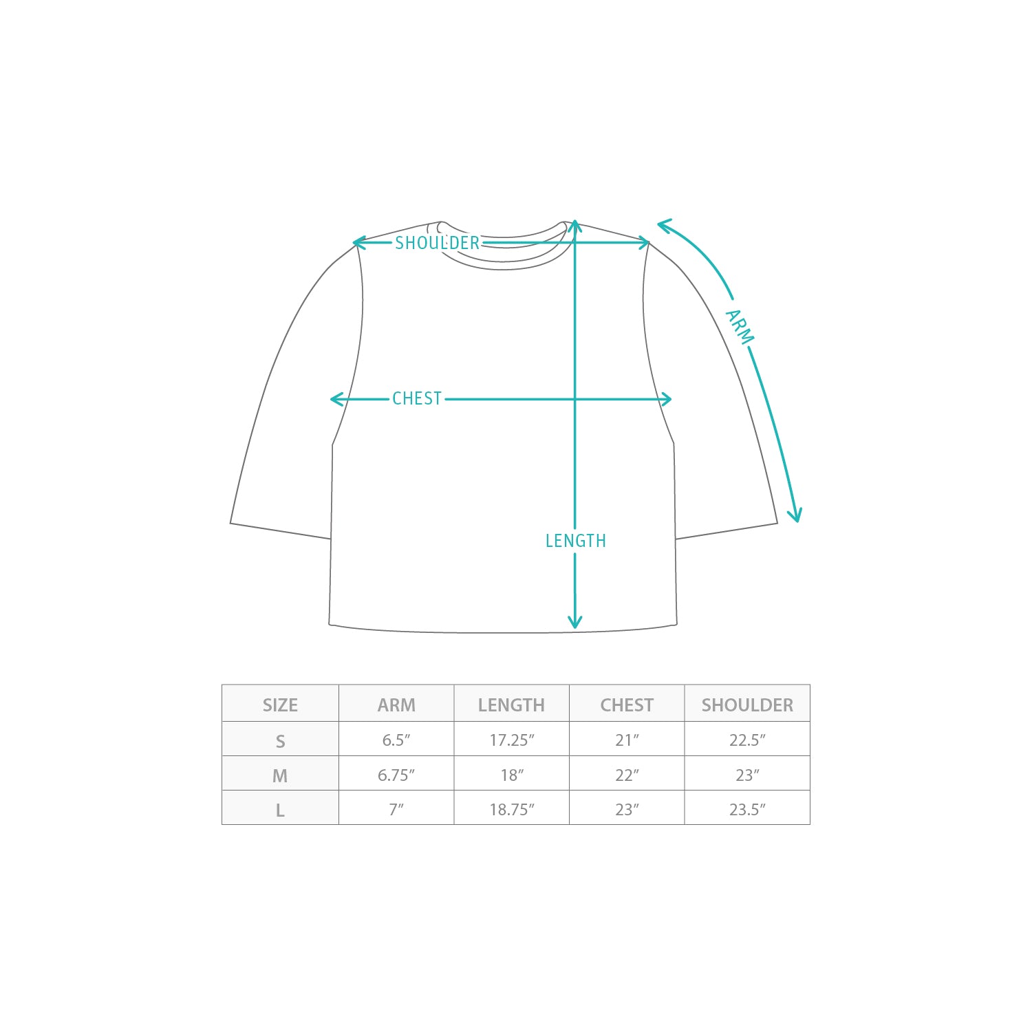 (TP1729) Heart Patch Cropped Tee Size Chart
