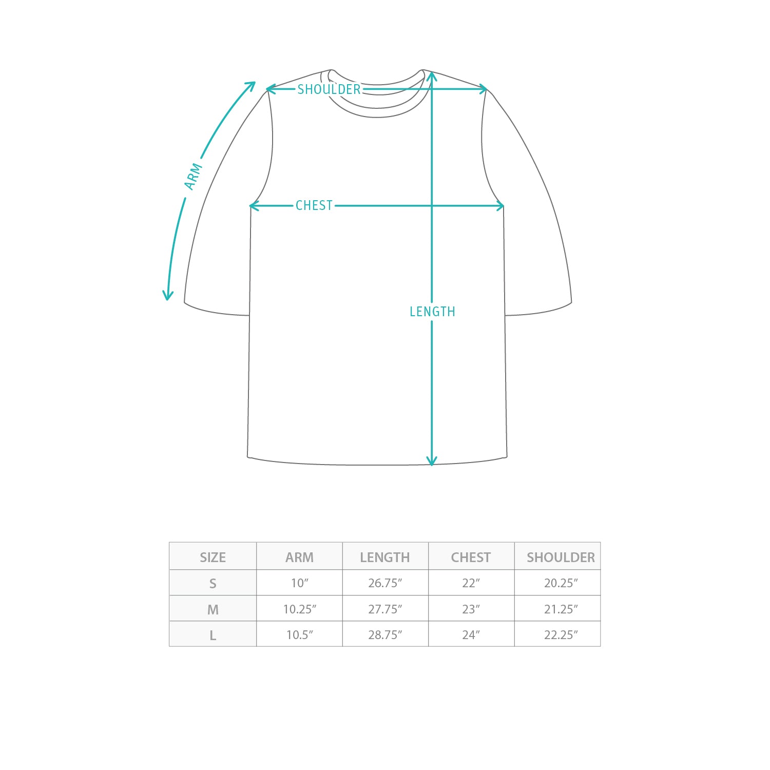 (TP1735) 網布波衫 Size Chart