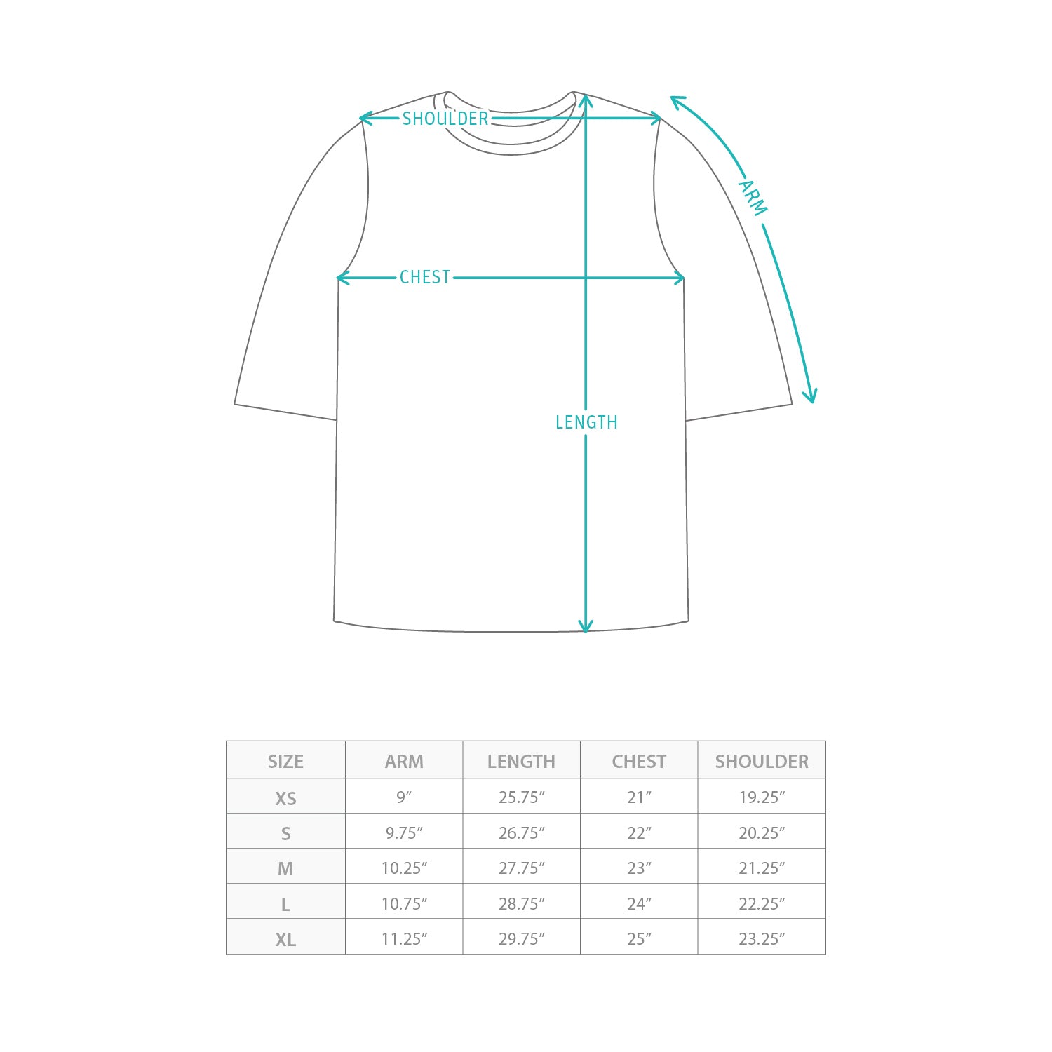 (TP1737) Flock Print Message Tee Size Chart