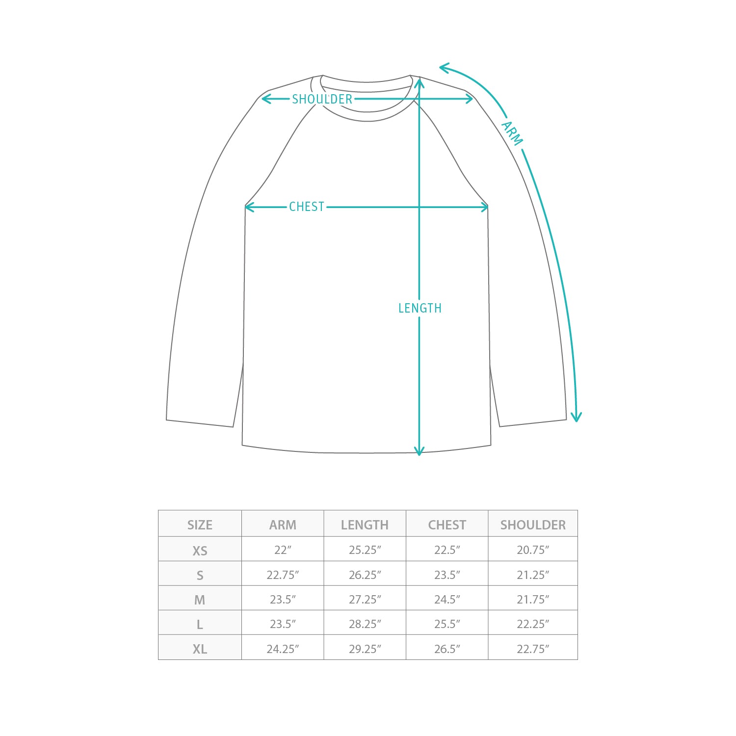 (TP1763) Spider Web Indigo Tee Size Chart