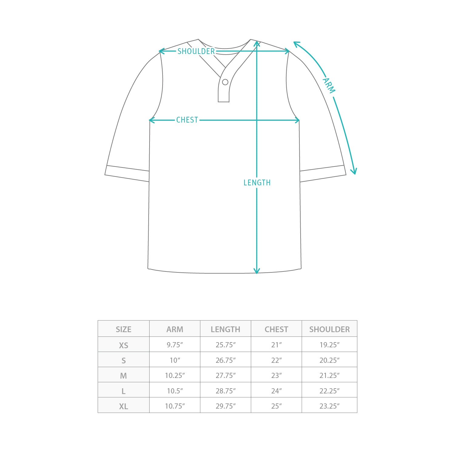 (TP1796) Baseball Collar Tee Size Chart