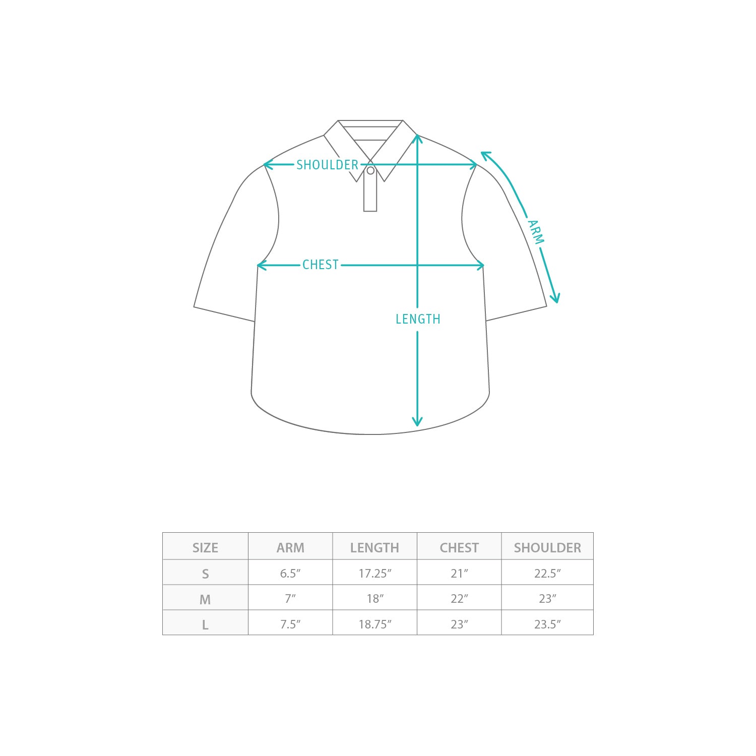 (TP1807) 女裝短身Polo Size Chart