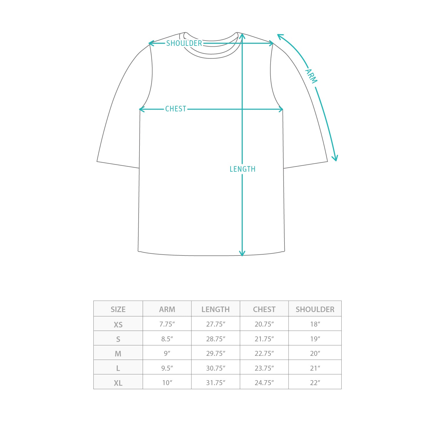 (TP1833) 恐龍圖案Tee Size Chart