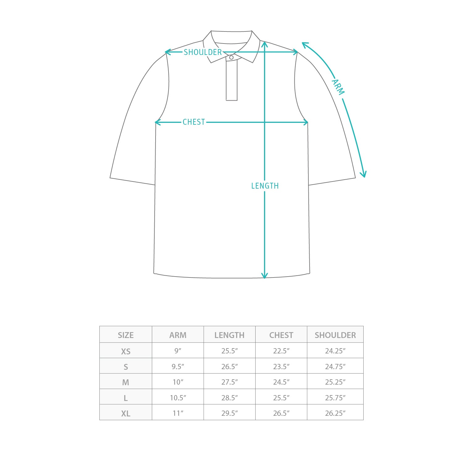(TP1848) Patchwork Polo Size Chart