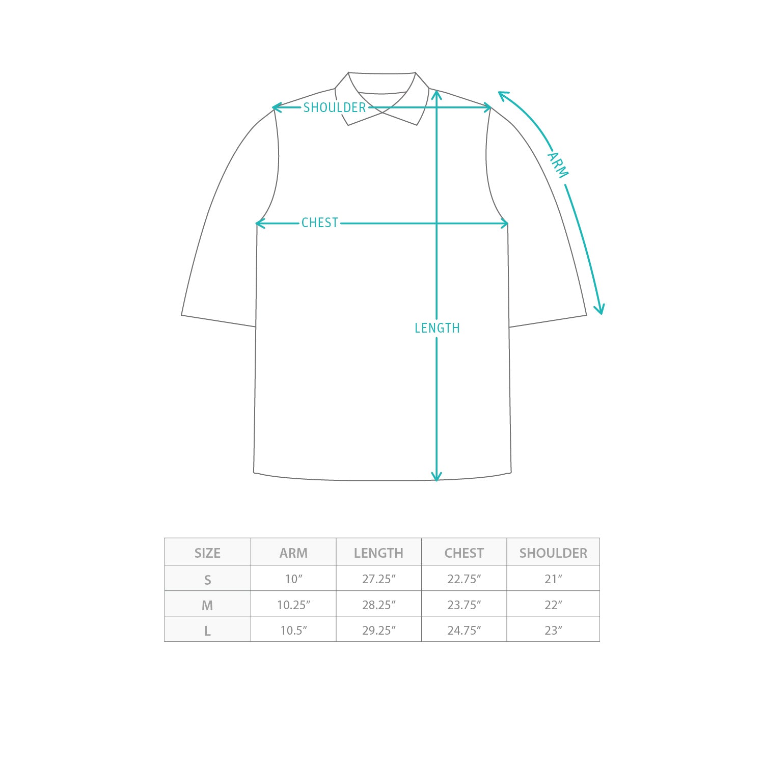 (TP1895) 網布波衫 Size Chart