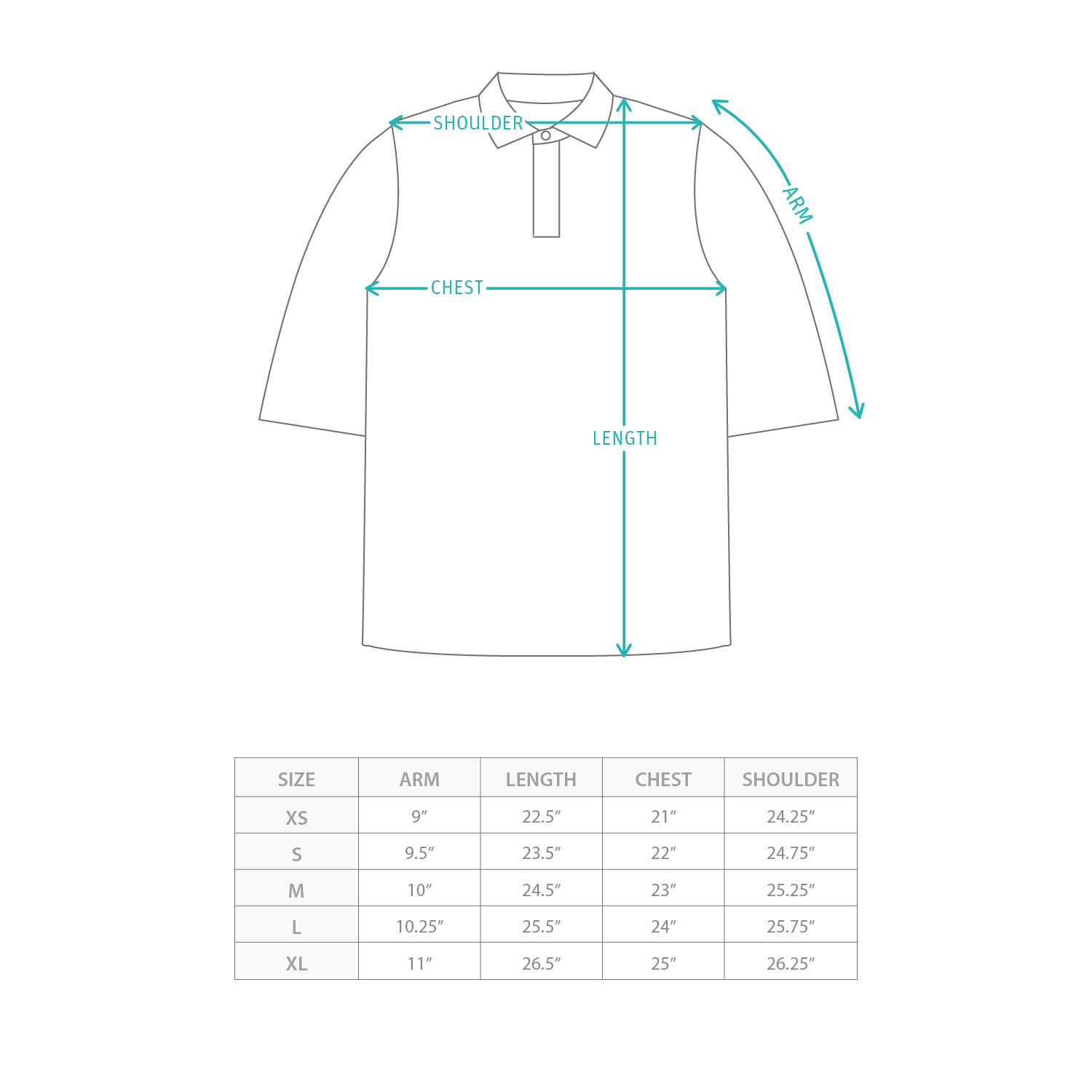 (TP1912) 索繩Polo Size Chart