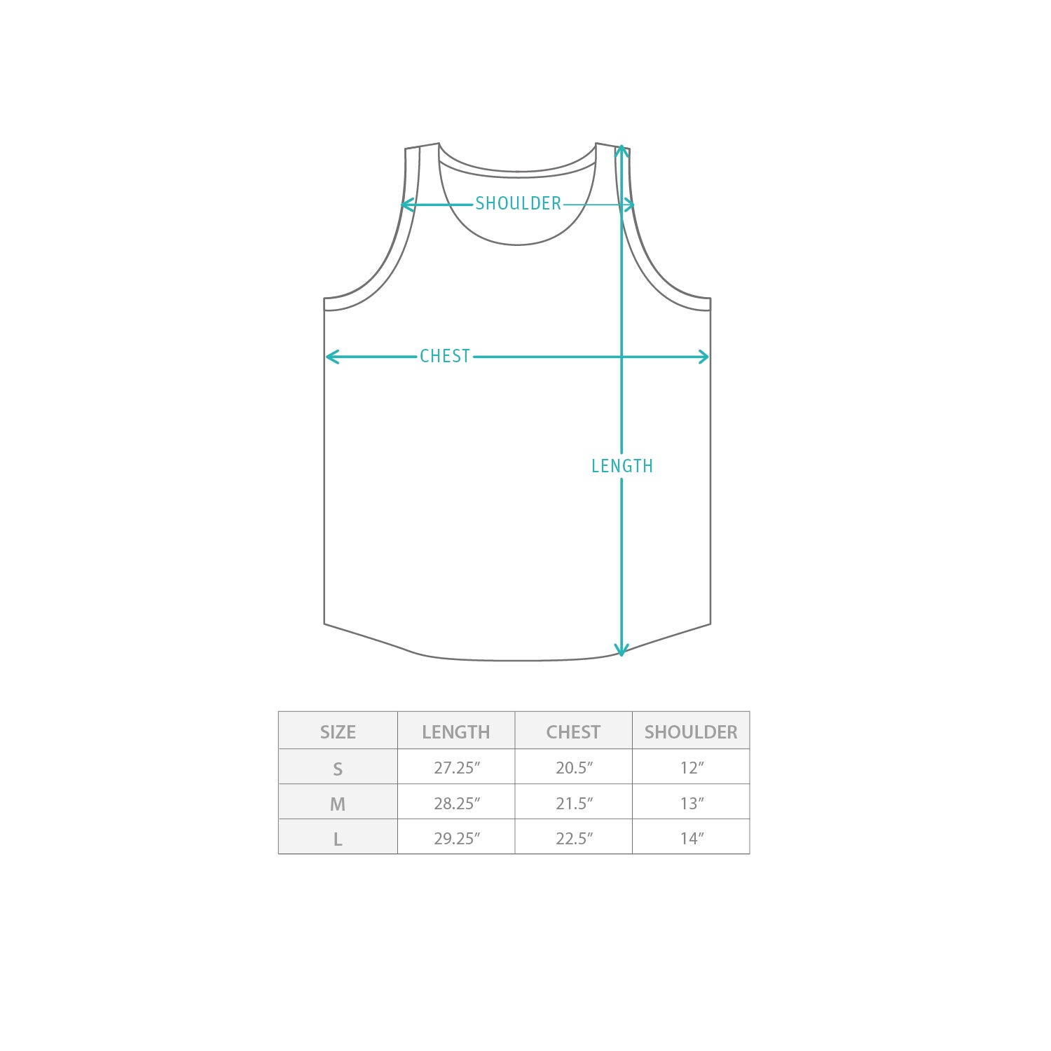 (VT1641) 洗水窩夫格背心 Size Chart