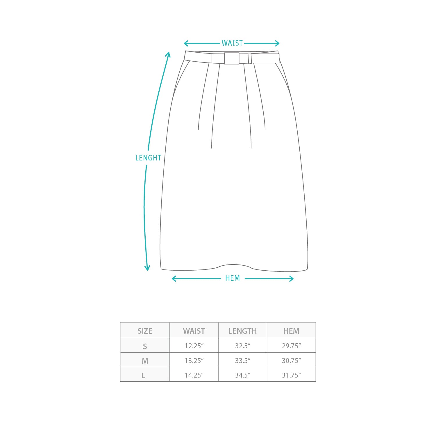 (YD009) 三防登山機能長裙 Size Chart
