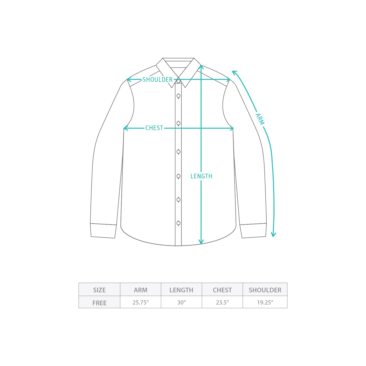 (YS533) Remake Shirt Size Chart