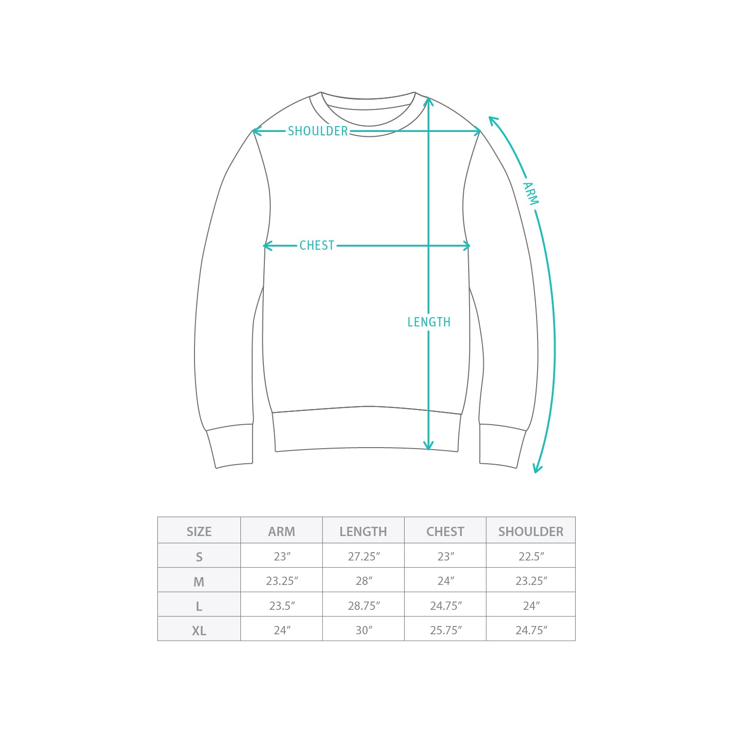 (EX616) 河童圖案衛衣 Size Chart