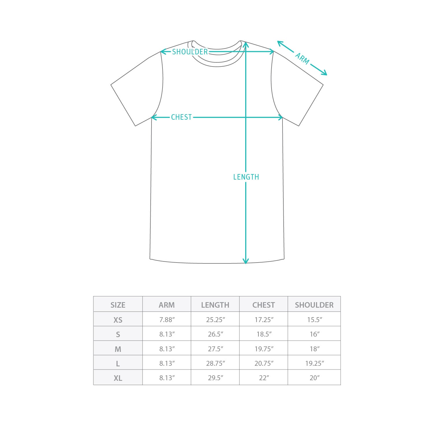 (ZT1914) Art Piece Dog Graphic Tee Size Chart