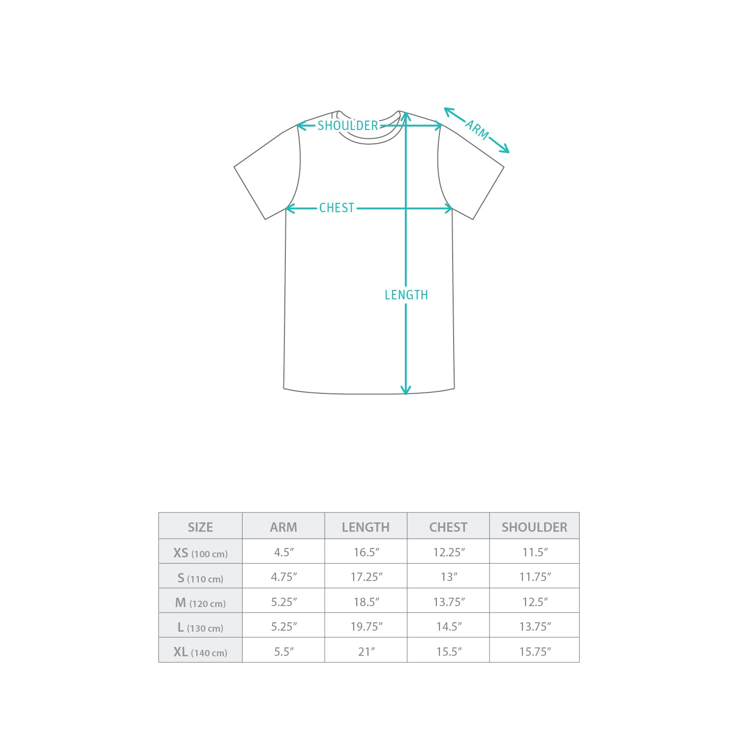 (EMT106) 童裝自訂號碼Evan足球圖案Tee Size Chart