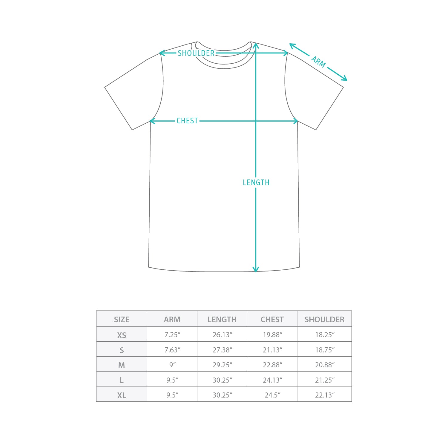 (ZT1726) Catarot V1.4 Strength 圖案 Tee Size Chart