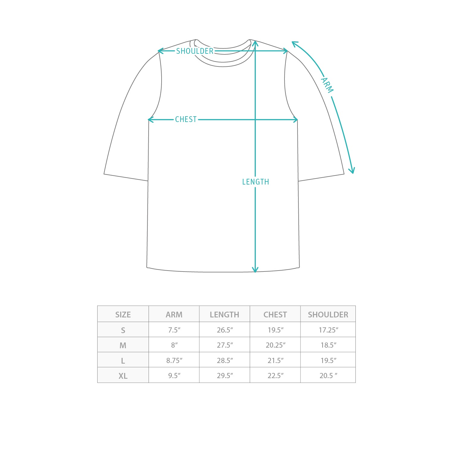(ZT1638) Distressed GOOD DAY Print Tee (Online Exclusive) Size Chart