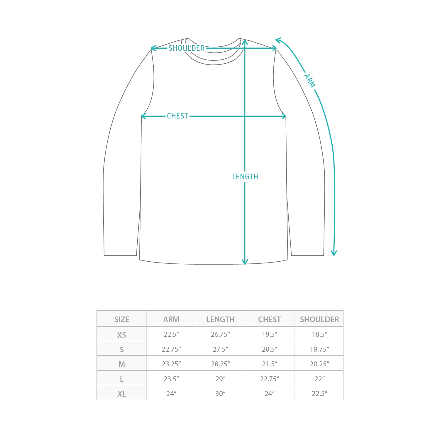 (ZT1788) Huh Cat IG Graphic Long Sleeve Tee Size Chart