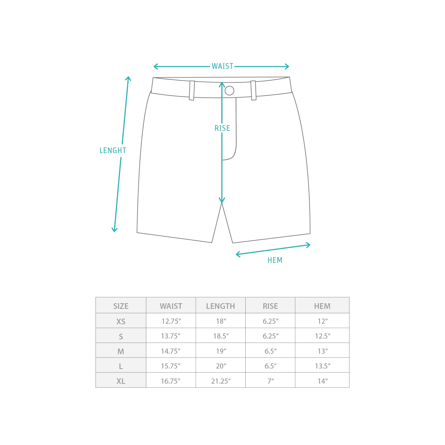 (SP326) Pro Shorts Comfy Size Chart