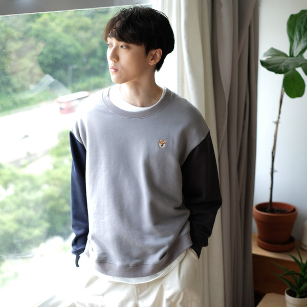 (SW220) Embroidery Colorblock Sweater