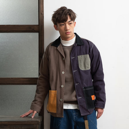 (YS276) Stripe Colorblock Pocket Shirt