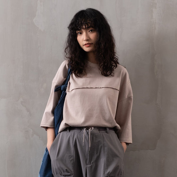 (TP531) Raw Stitch Oversize Tee