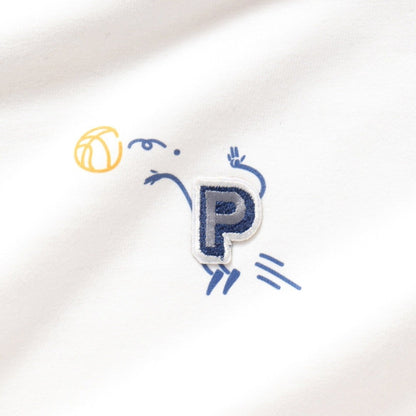 (EMT064) 自訂字母繡花章射籃圖案Tee