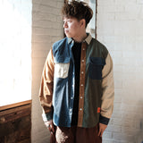 (ST213) Crazy Patch Corduroy Shirt