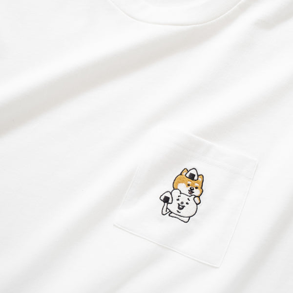 (EX405) Onigiri Embroidery Pocket Tee
