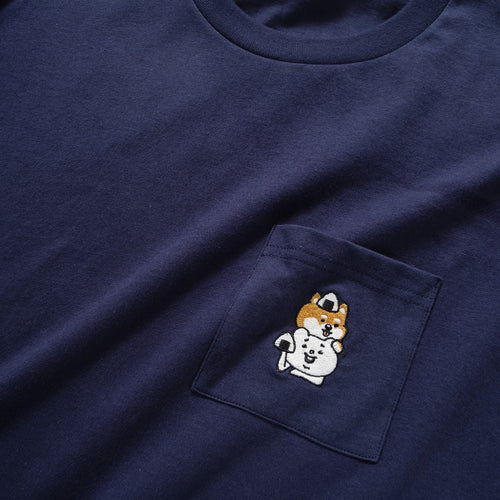 (EX405) Onigiri Embroidery Pocket Tee