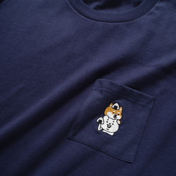 (EX405) Onigiri Embroidery Pocket Tee