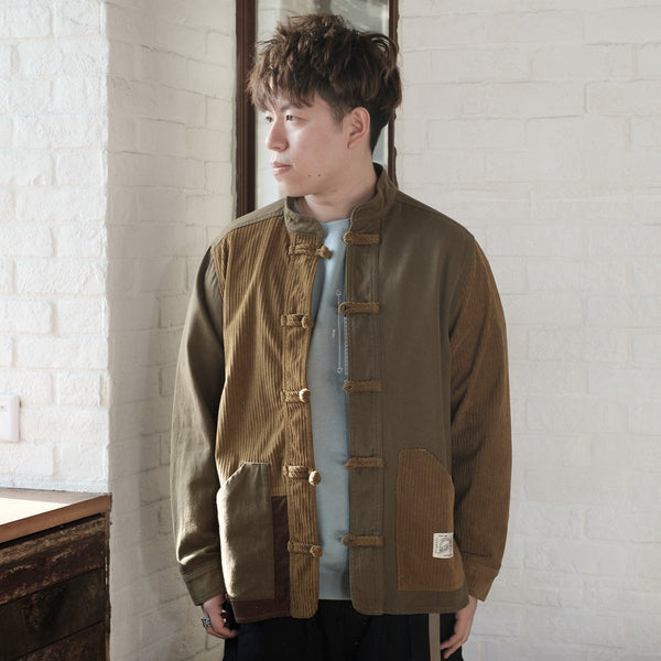(YJ306) Patchwork Mandarin Jacket