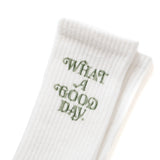 (ZA082) What A Good Day Message Socks